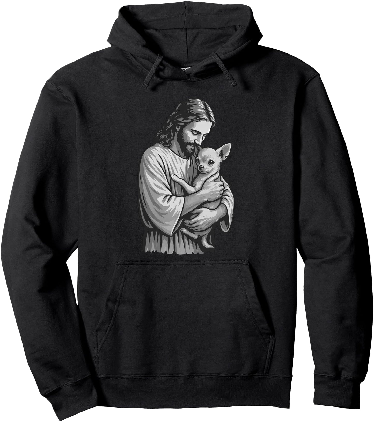 Chihuahua And Jesus Christian Faith Dog Lover Pullover Hoodie