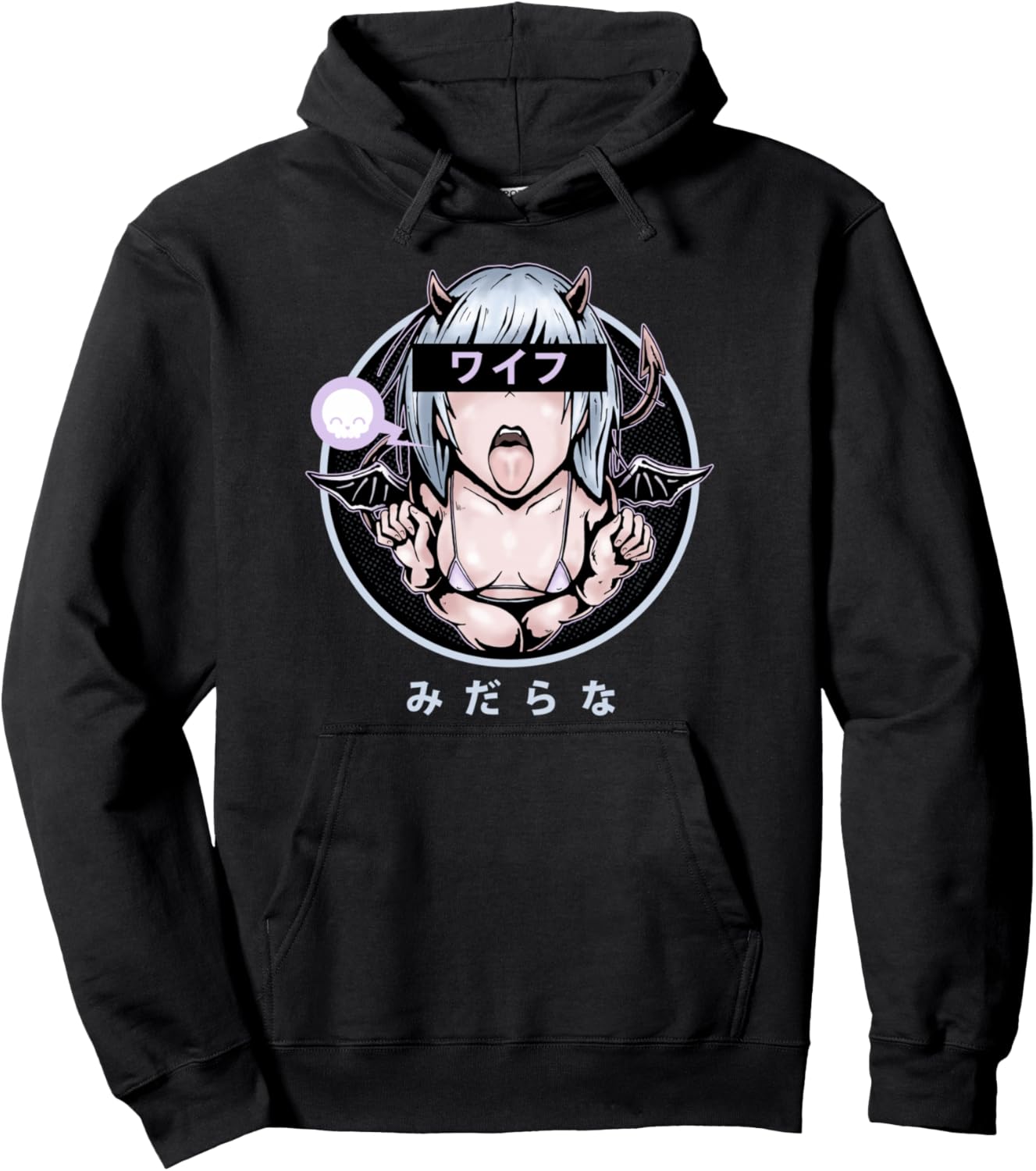 Lewd Anime Devil Girl Pullover Hoodie