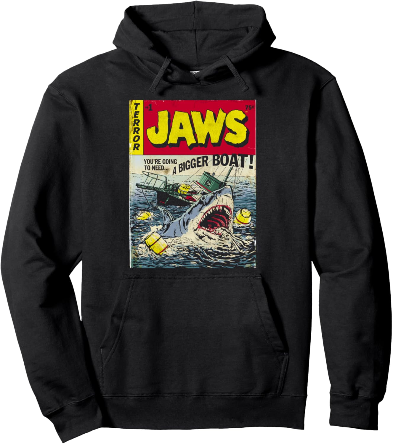 Jaws Pulp Attack Comic Cover Pullover Hoodie