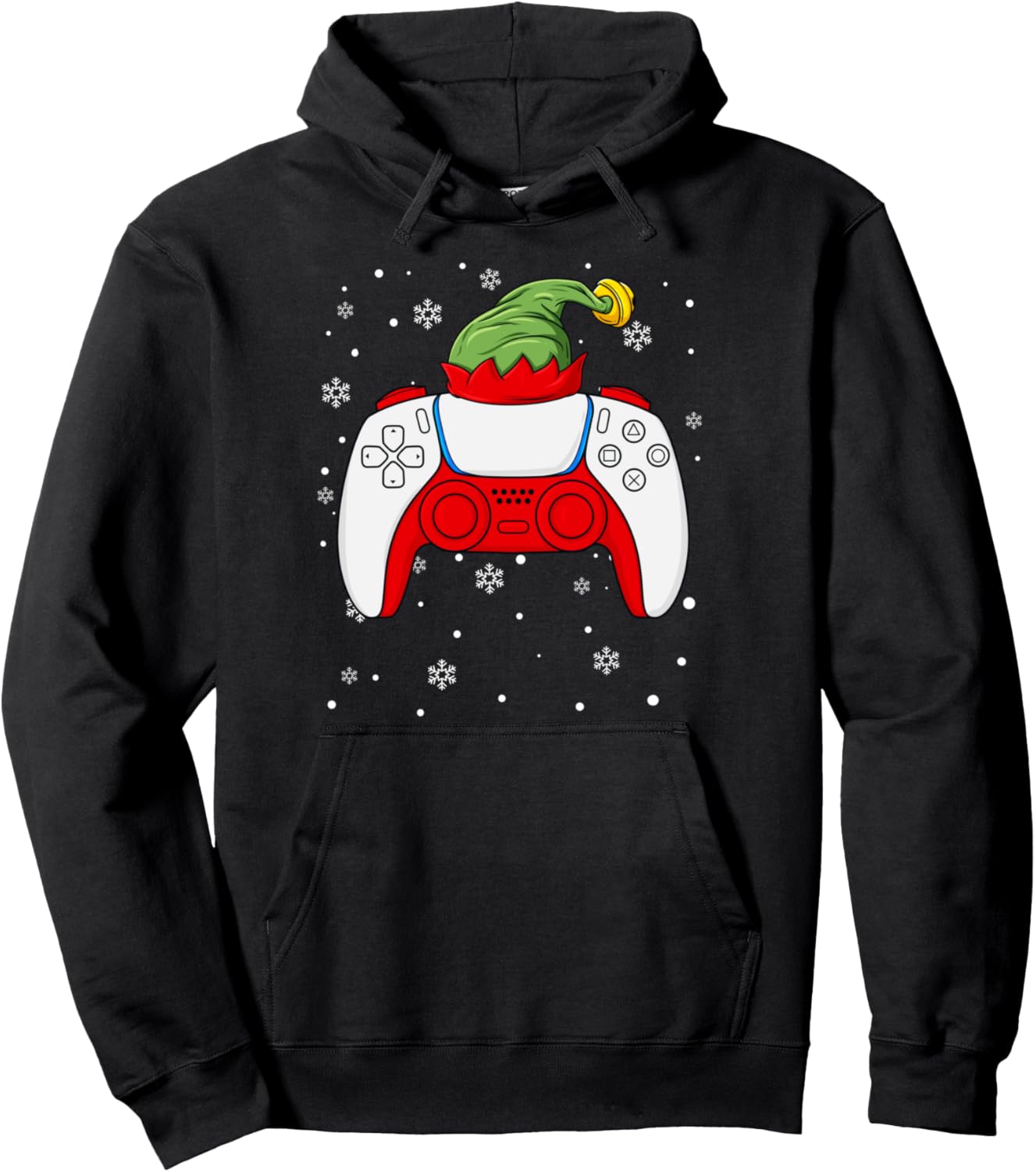 Christmas Elf Gamer Controller Boys Kids Teens Gaming Xmas Pullover Hoodie