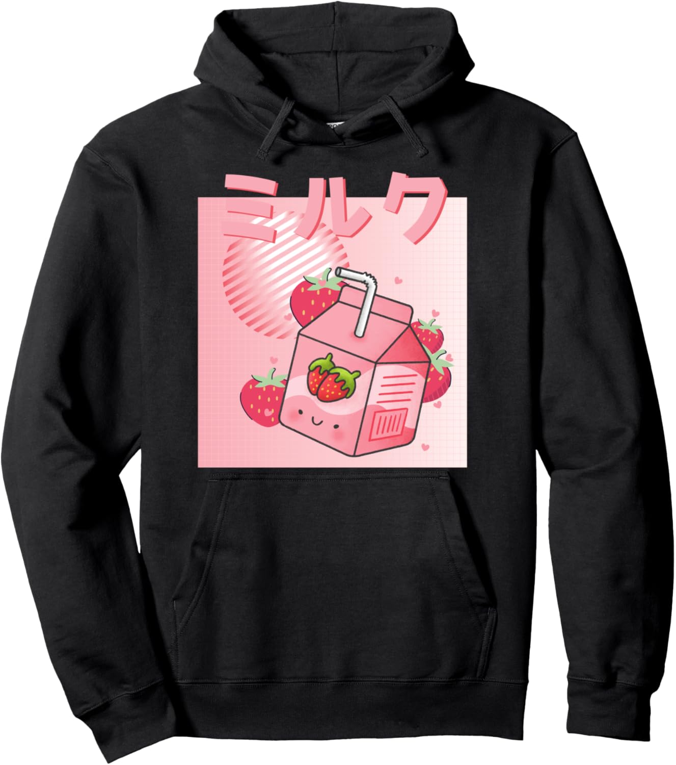 Aesthetic Anime Strawberry Milkshake Lover Japanese Anime Pullover Hoodie