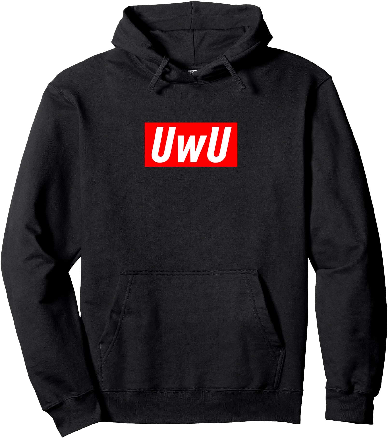 Cool UWU Face on Red \/ Japanese Kawaii Inspired Anime Fan Pullover Hoodie