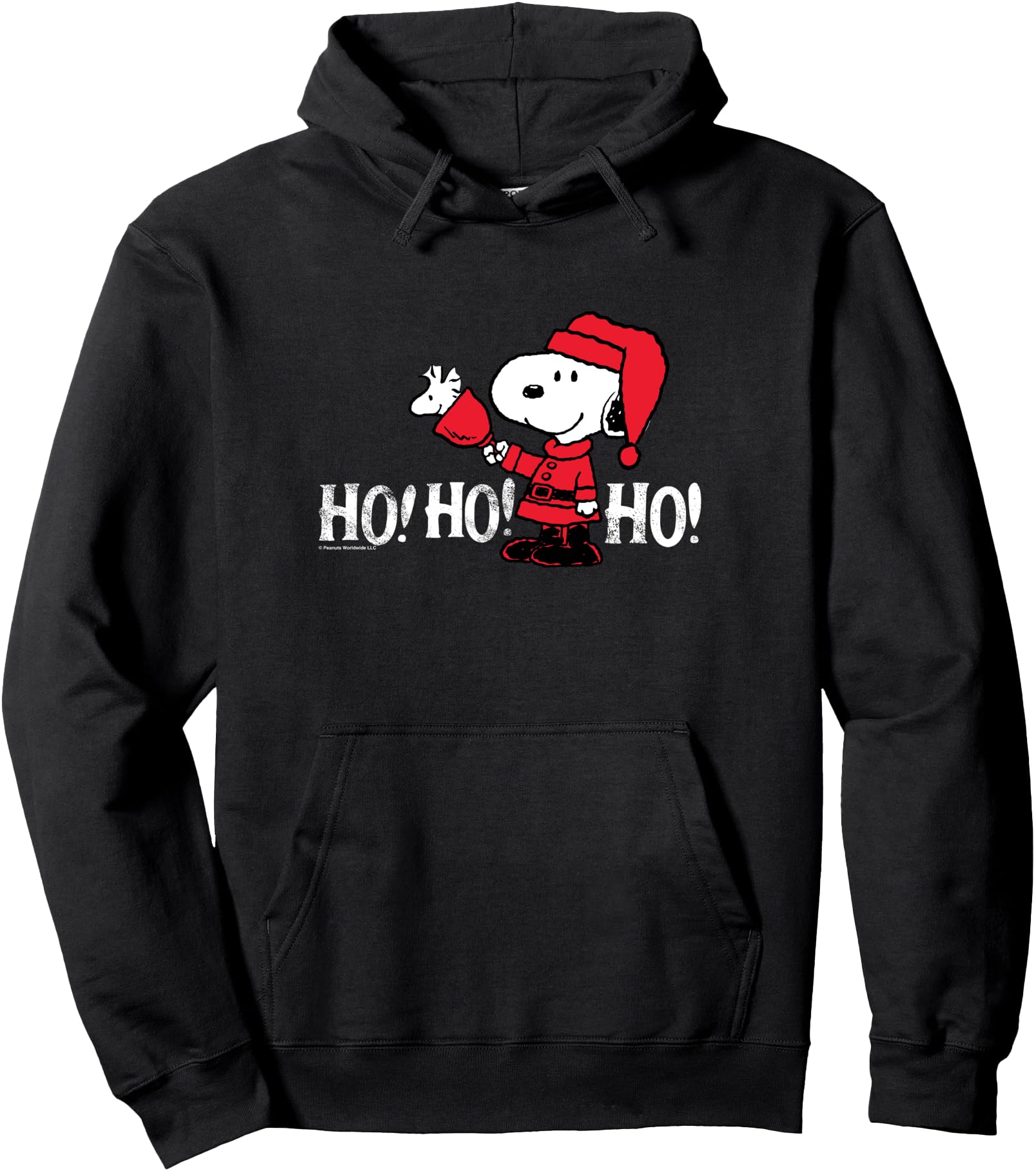 Peanuts Christmas Snoopy In A Santa Suit Ho Ho Ho Pullover Hoodie
