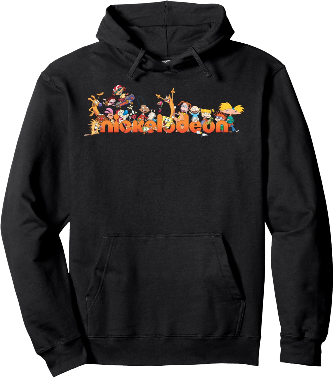 Nickelodeon Retro Group Shot On Logo Graphic Hoodie Pullover Hoodie