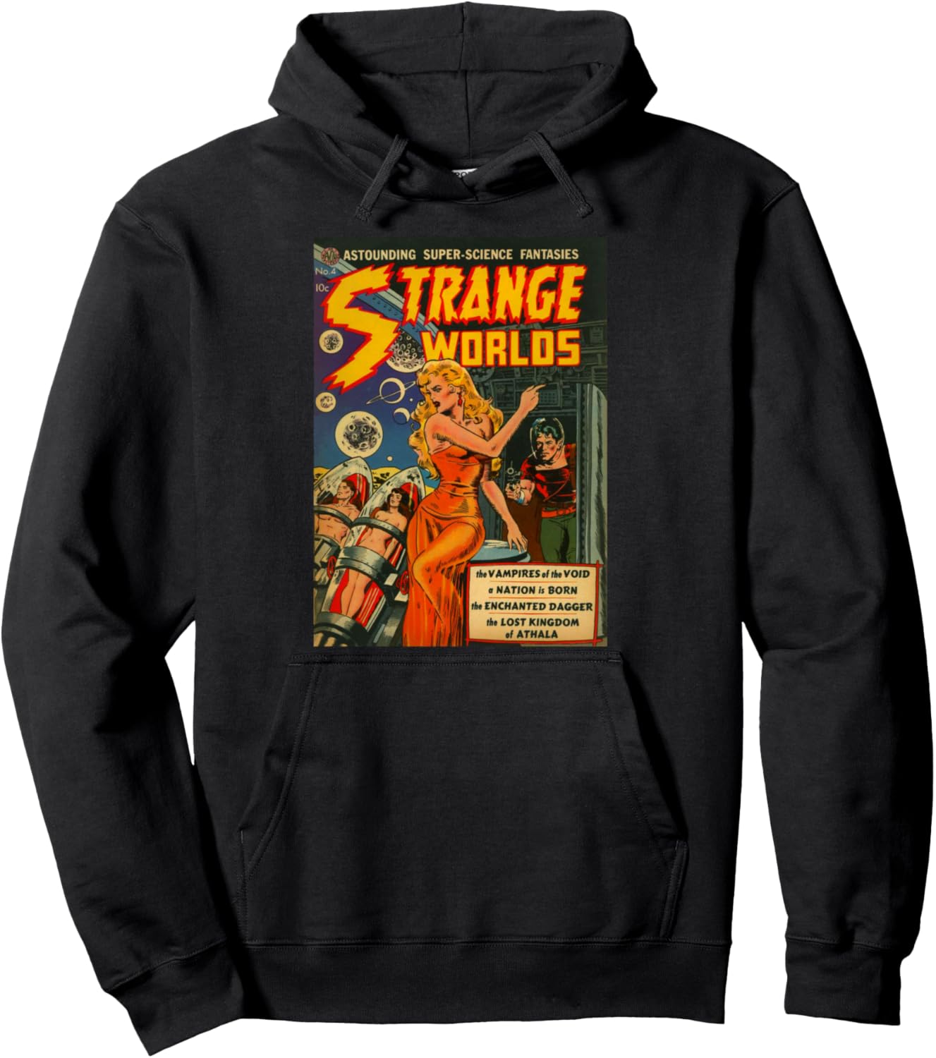 Sci Fi Pin Up Girl Science Fiction Vintage Horror Comic Book Pullover Hoodie