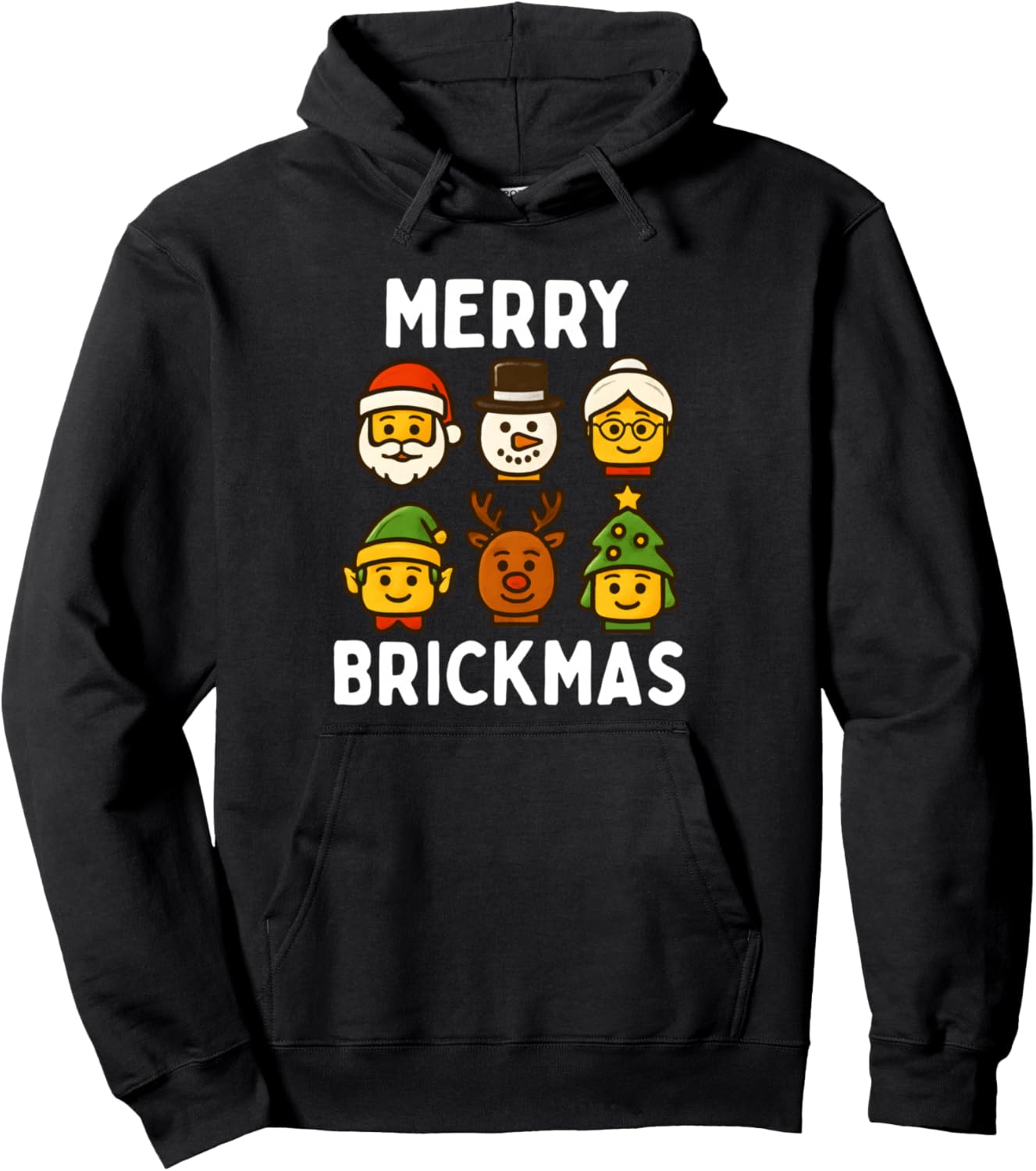 Christmas Building Brick Santa Elf Merry Xmas Boys Kids Pullover Hoodie