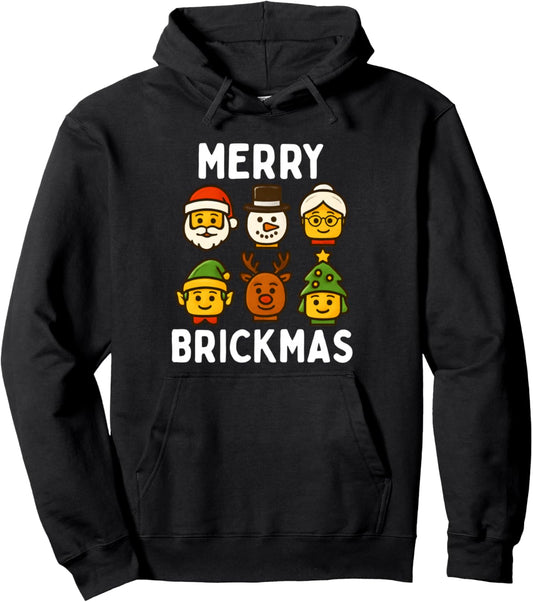 Christmas Building Brick Santa Elf Merry Xmas Boys Kids Pullover Hoodie