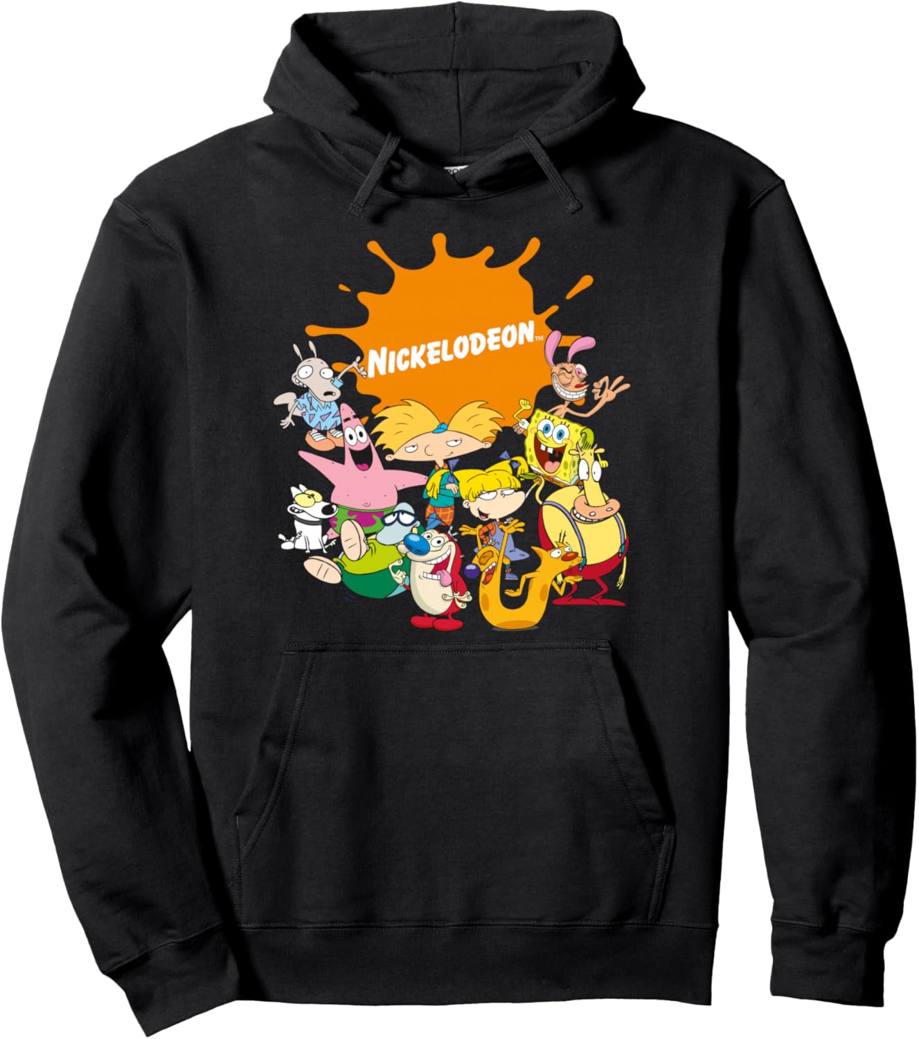 Nickelodeon Splatter Logo Group Shot Graphic Hoodie Pullover Hoodie