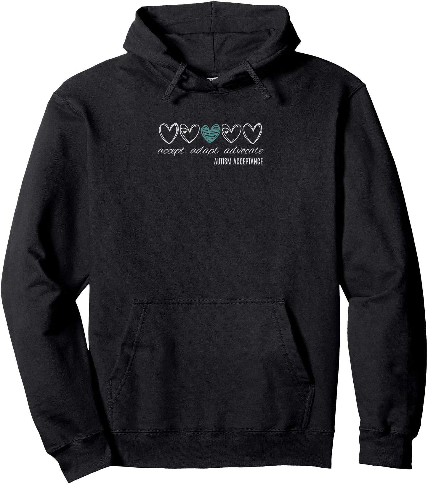 Accept Adapt Advocate Love Hearts Pullover Hoodie