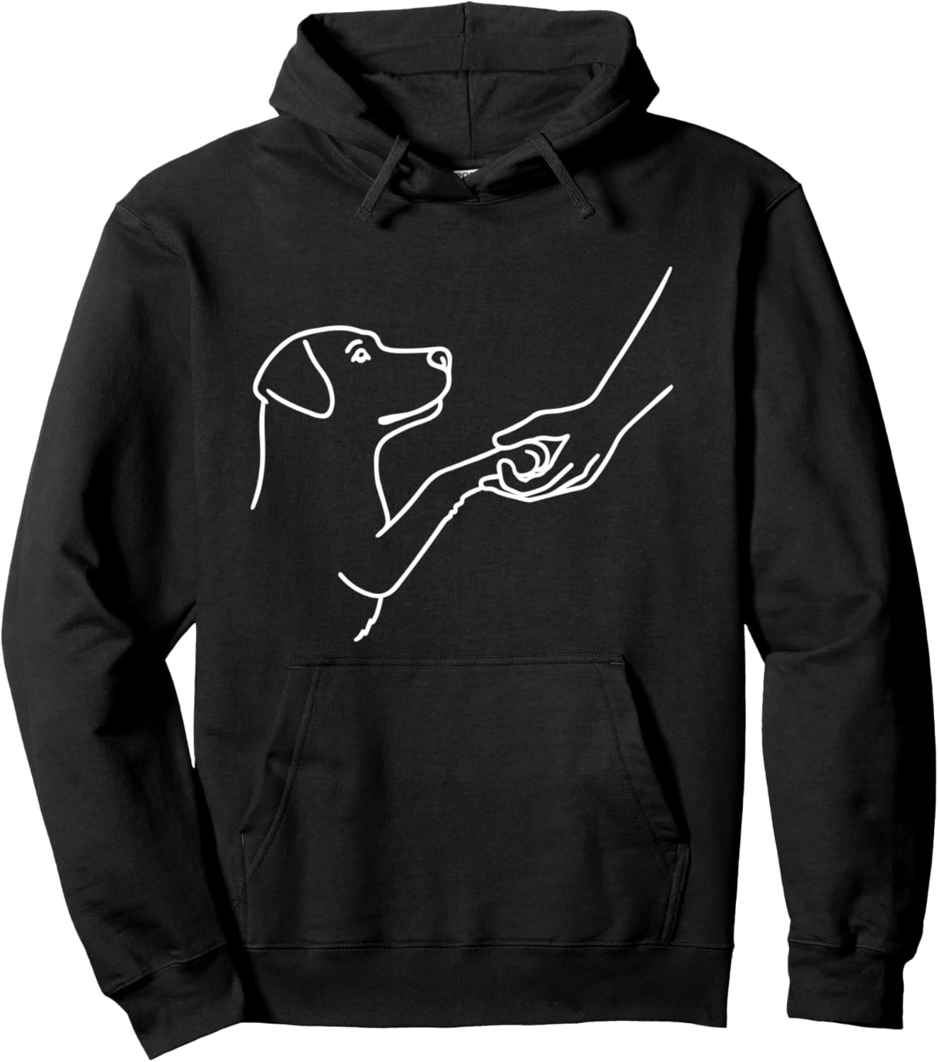Human and Dog Handshake Fist Bump Dog Paw Pullover Hoodie