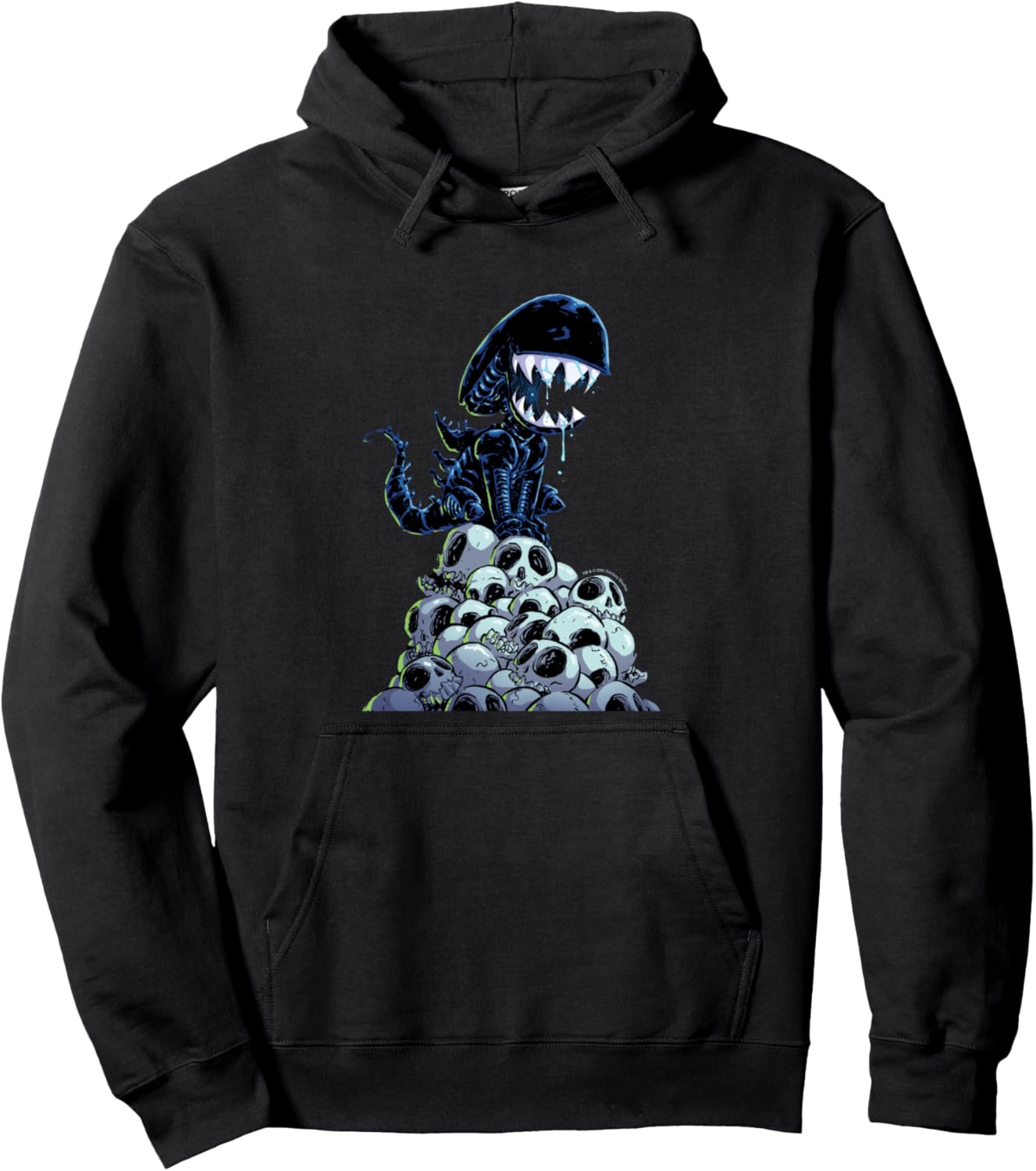 Aliens Xenomorph In Skull Mountain Big Chest Chibi Poster Pullover Hoodie