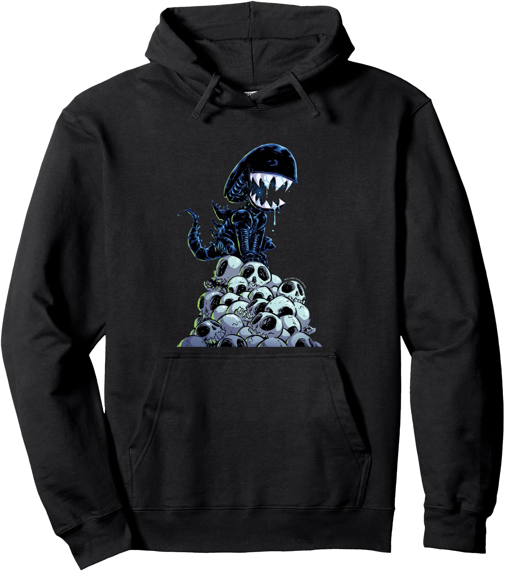 Aliens Xenomorph In Skull Mountain Big Chest Chibi Poster Pullover Hoodie