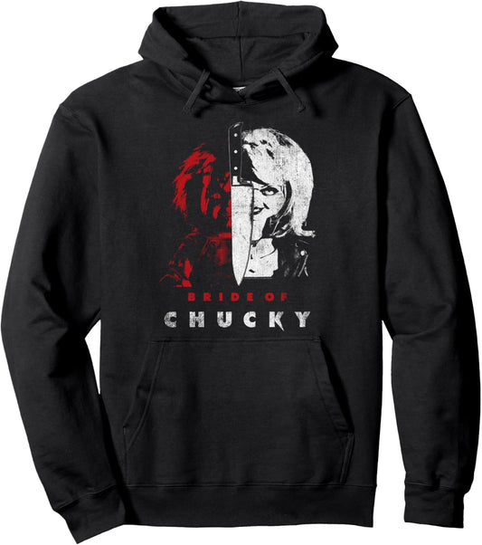 Child's Play Bride Of Chucky Split Portrait Pullover Hoodie
