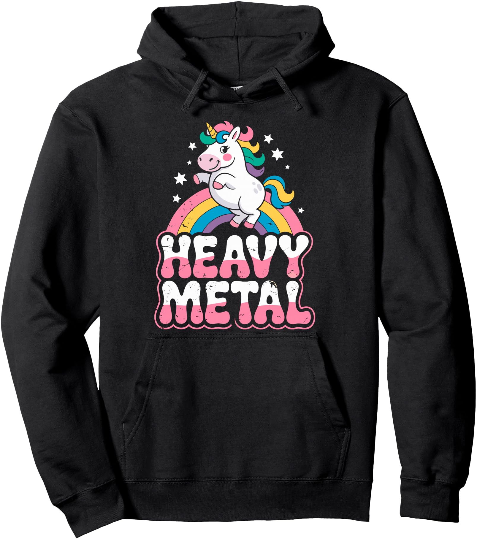 Funny Unicorn Rainbow Heavy Metal Tee Extreme Music Rock Fan Pullover Hoodie