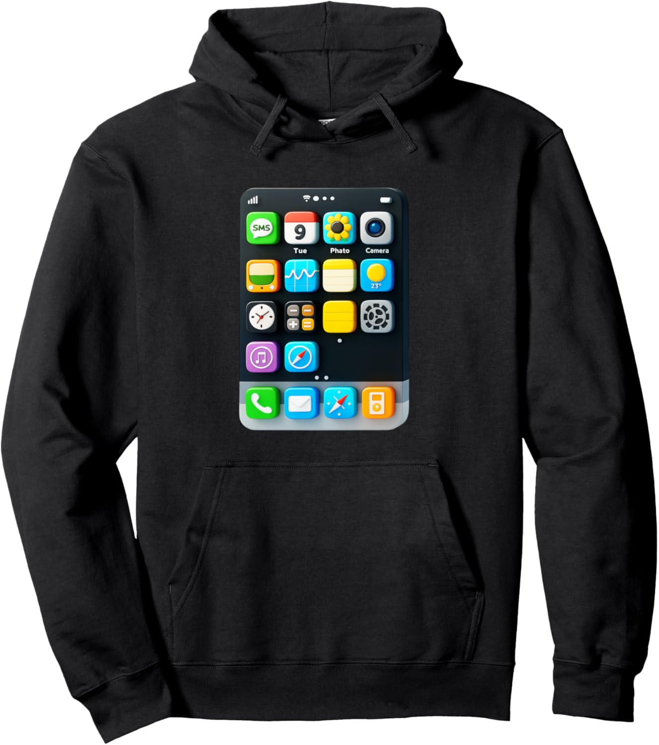 Cell Phone Screen Smartphone Mobile App Halloween Costume Pullover Hoodie