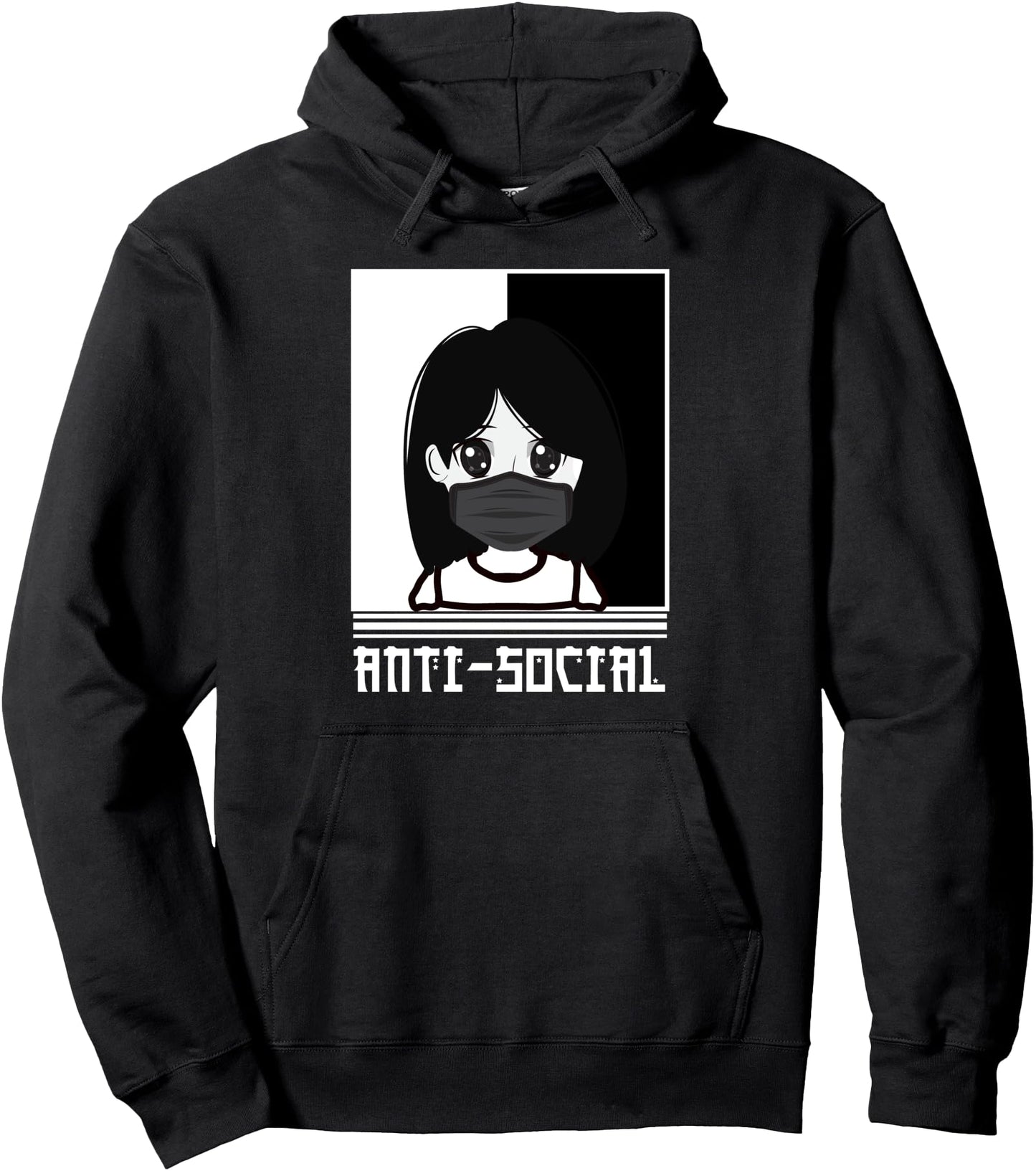 Anti Social Japanese Aesthetic Vaporwave Anime Gift Pullover Hoodie