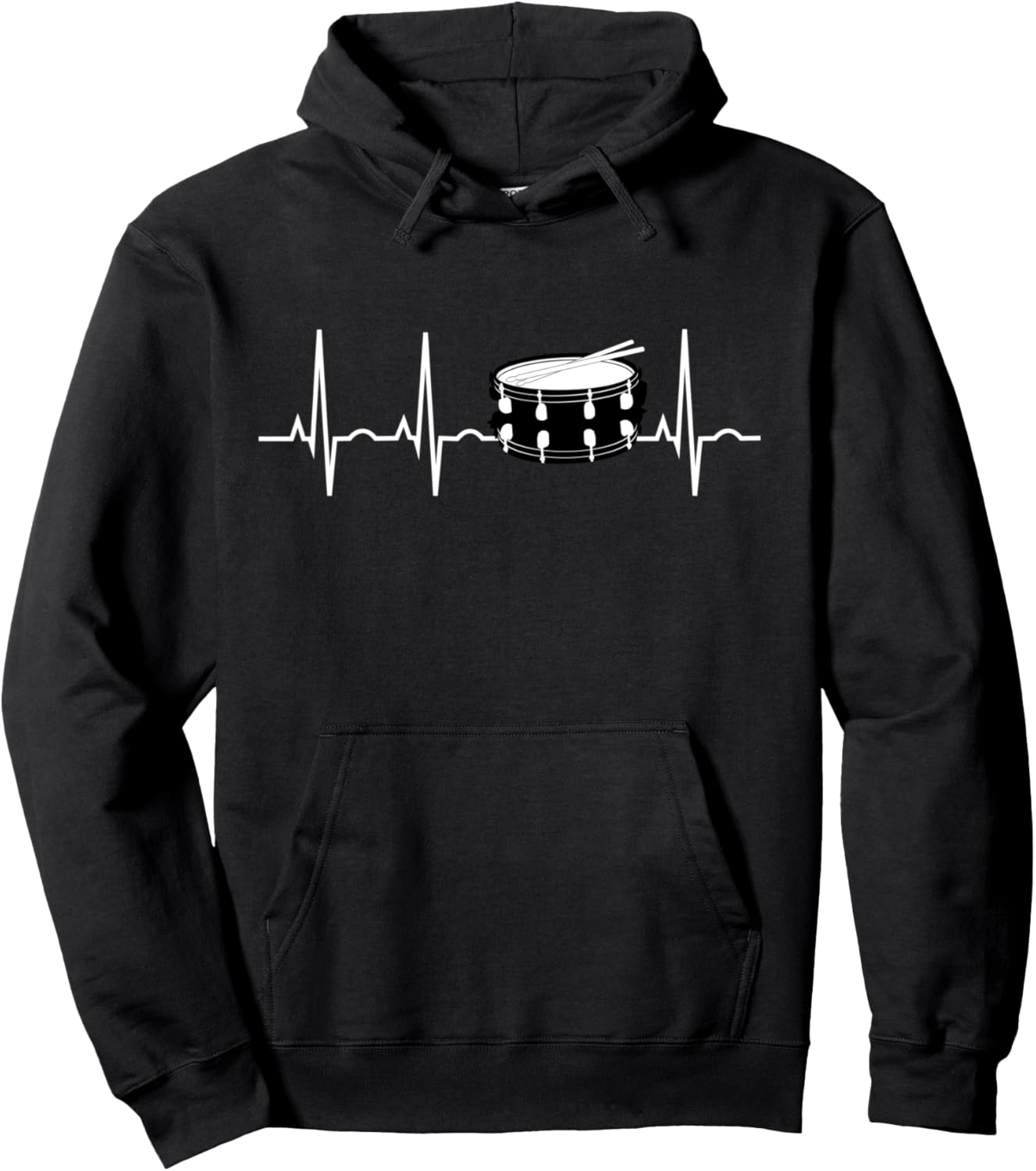 Snare Drum Hoodie - Drummer Heartbeat Hooded Sweatshirt Gift Pullover Hoodie