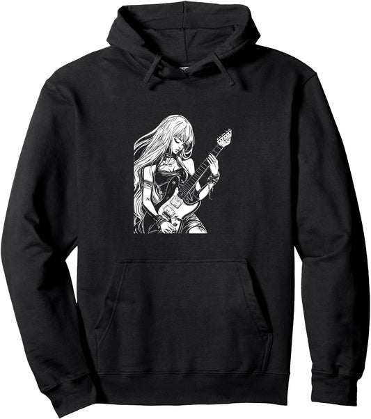 Anime Aesthetic Soft Grunge Waifu Anime Rock Girl Pullover Hoodie