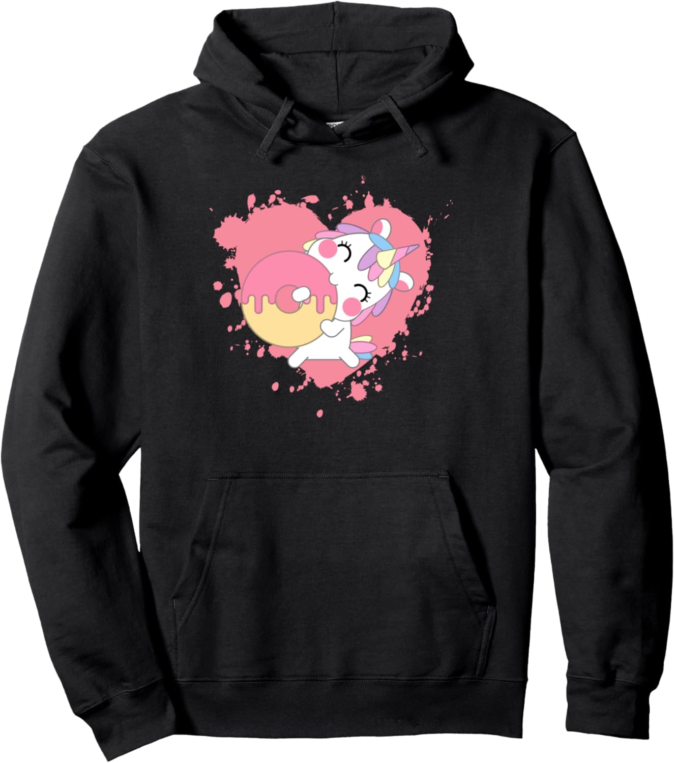 Kawaii Cute Unicorn Horse Donut Japanese Anime Doughnut Pullover Hoodie