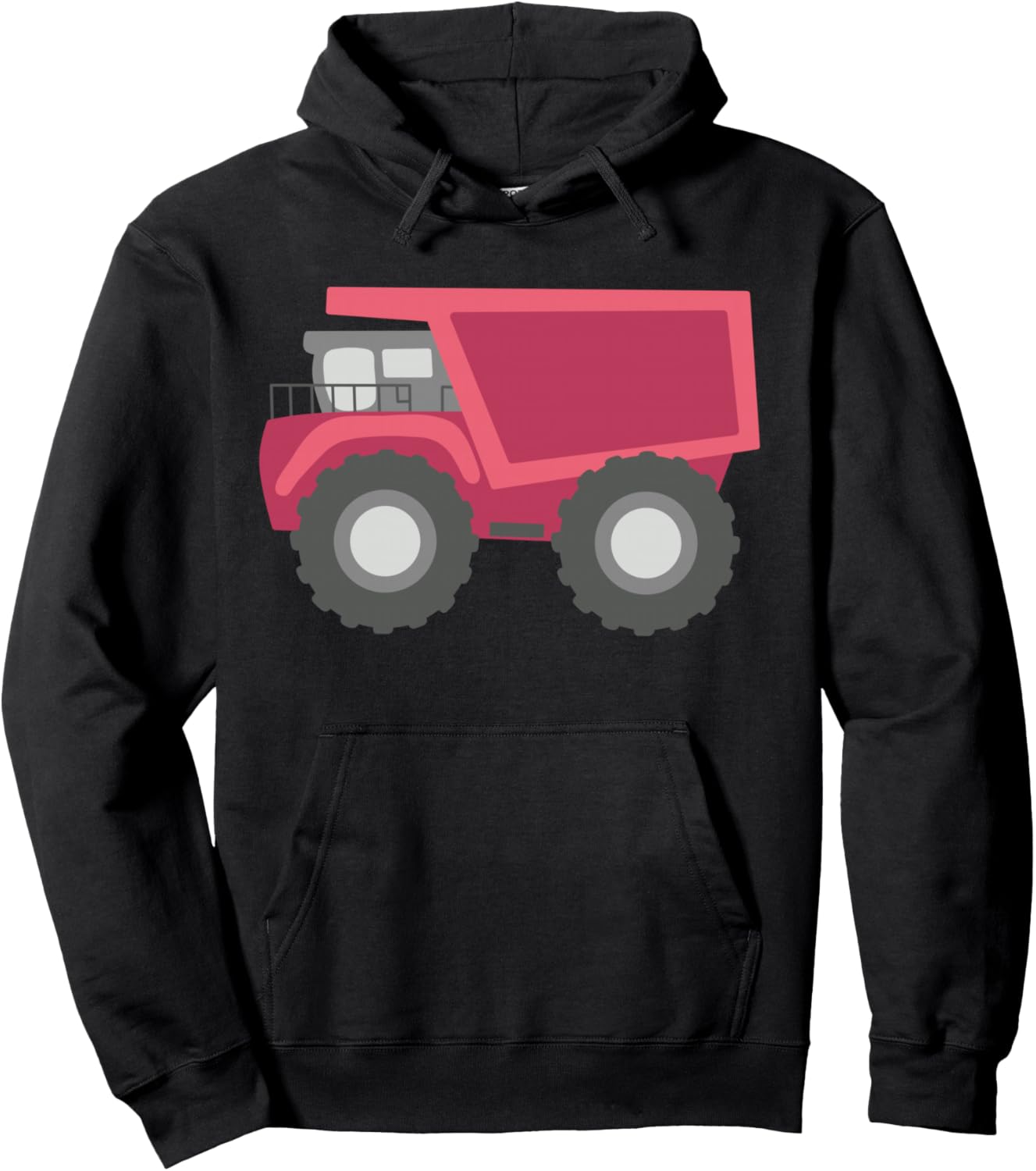 Pink Construction Dump Truck Cartoon T-Shirt for Girls Pullover Hoodie