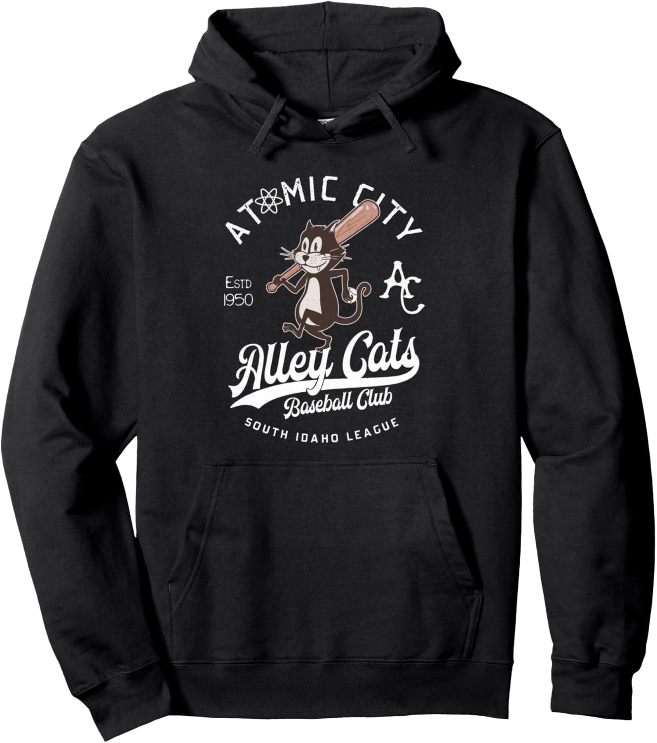 Atomic City Alley Cats Retro Minor League Baseball Team Pullover Hoodie