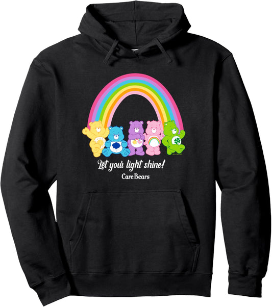 Care Bears Let Your Light Shine Vintage Rainbow Group Poster Pullover Hoodie