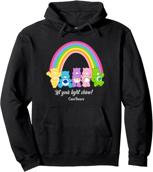 Care Bears Let Your Light Shine Vintage Rainbow Group Poster Pullover Hoodie