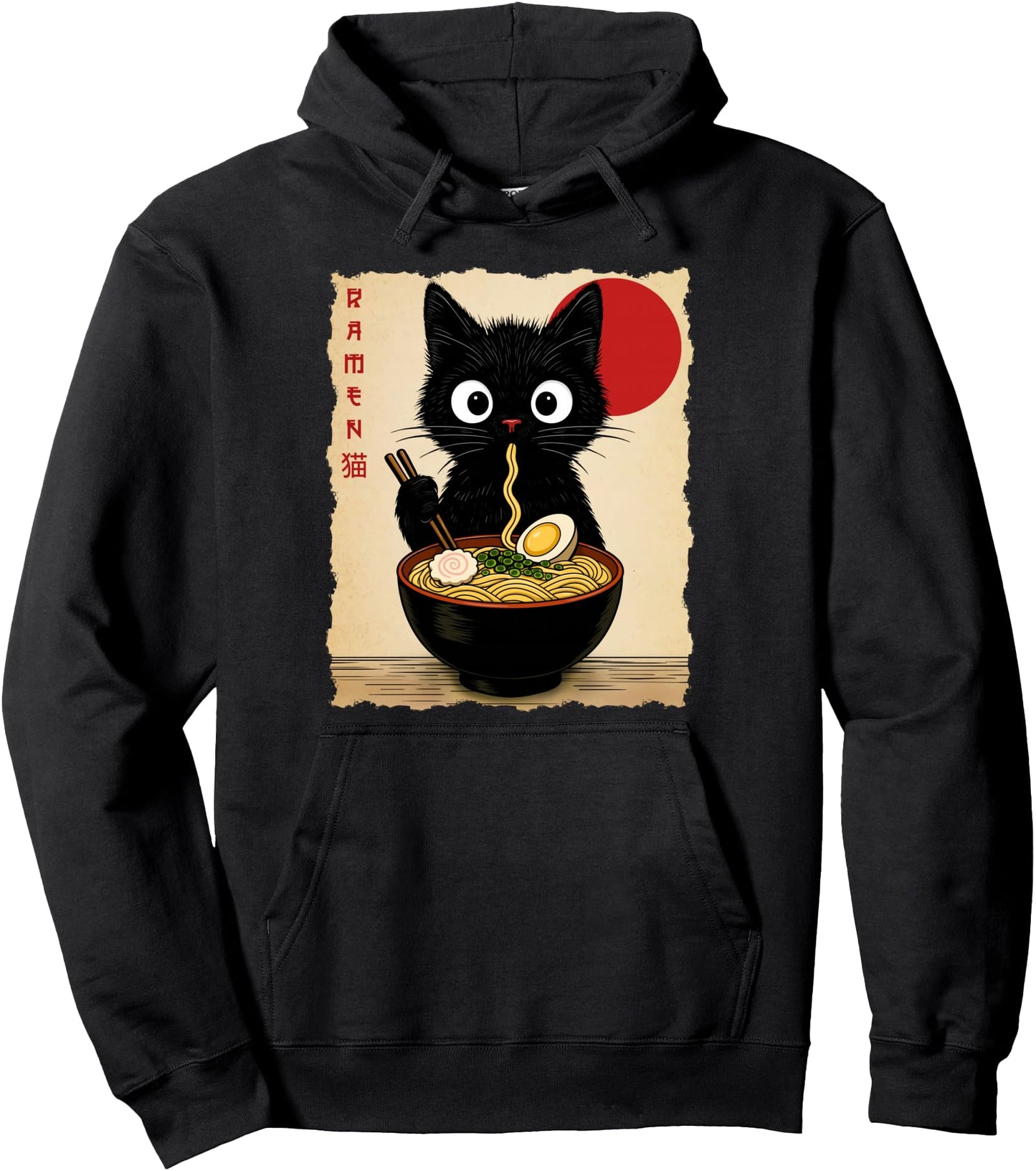 Cat Ramen Japanese Funny Kawaii Cat Graphic Mens Gifts Anime Pullover Hoodie
