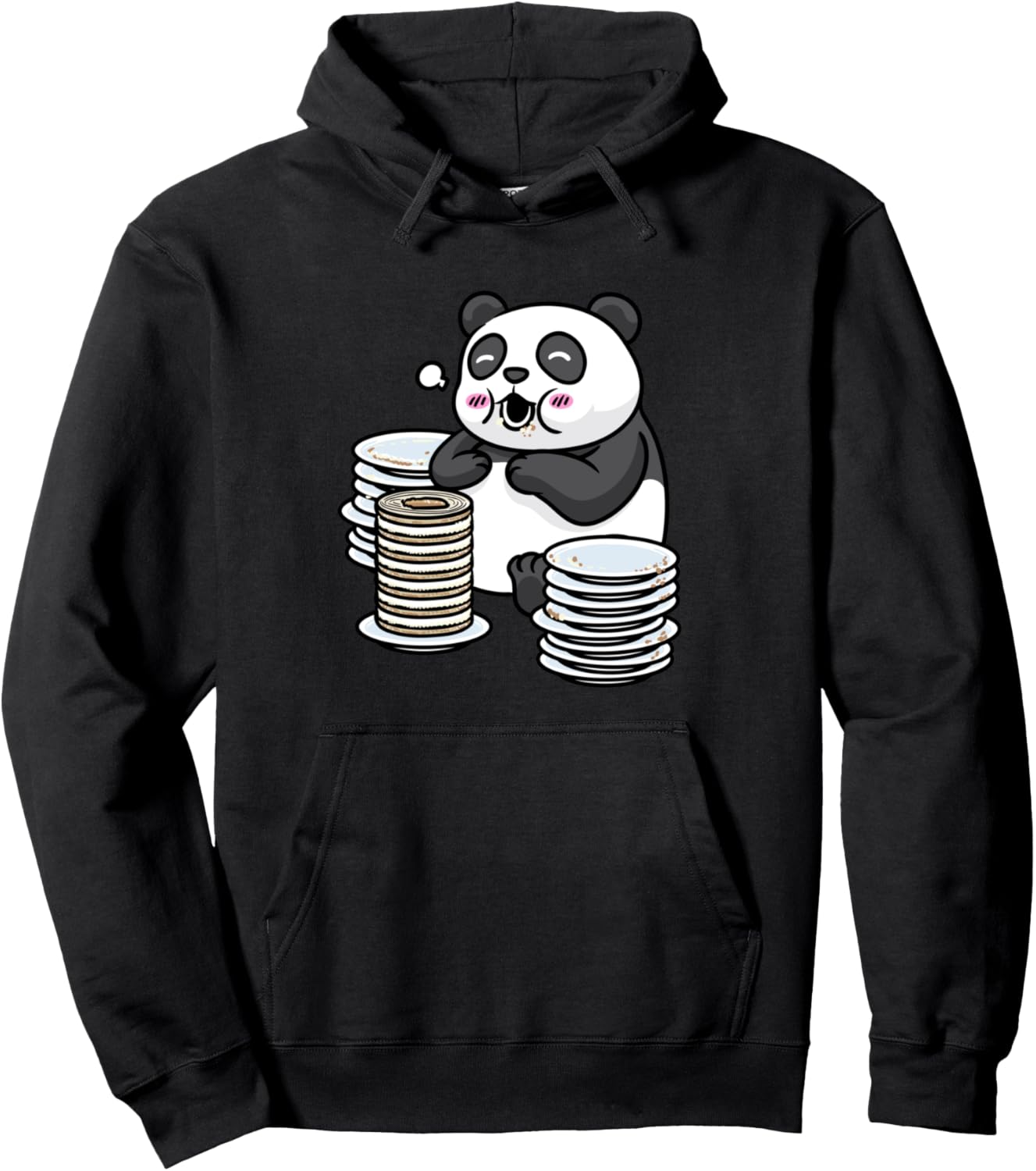Panda With Baumkuchen Pyramid Cake Otaku Food Lover Anime Pullover Hoodie