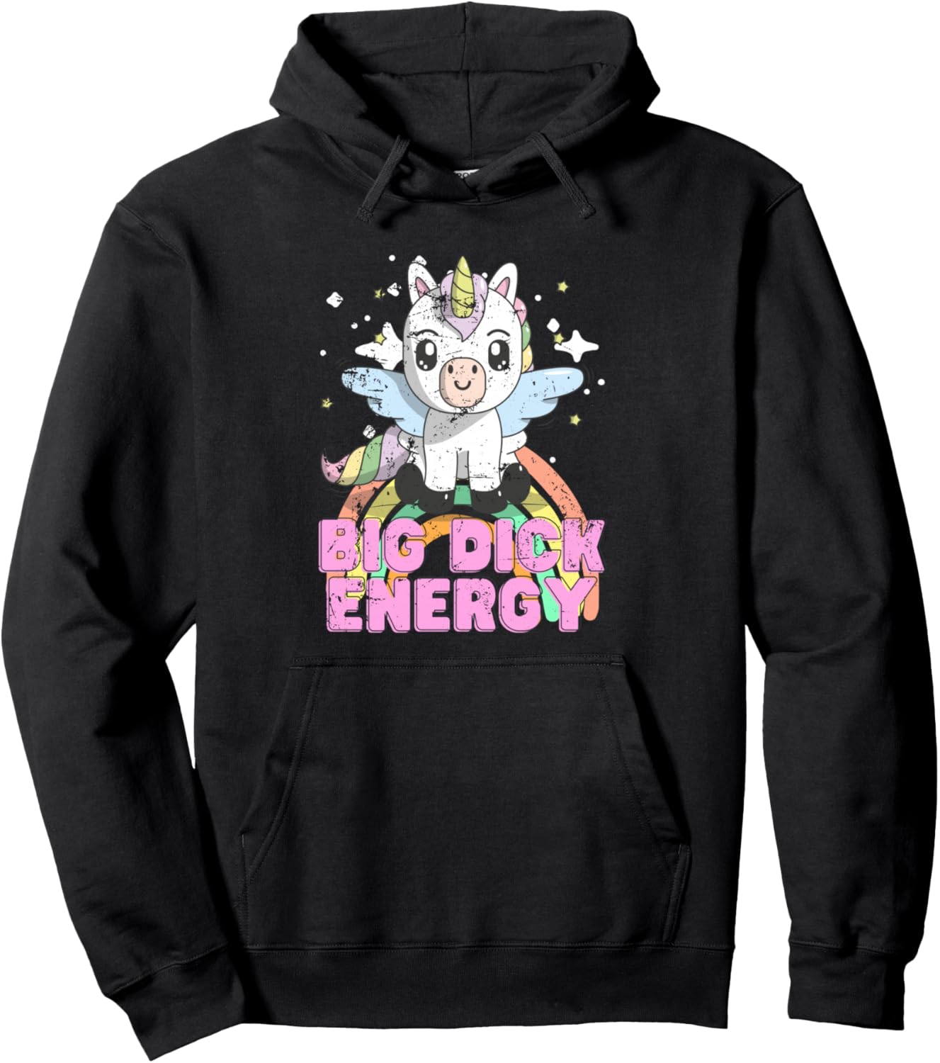 Funny Ironic Cool Unicorn Big Dick Energy Festival Anime Pullover Hoodie