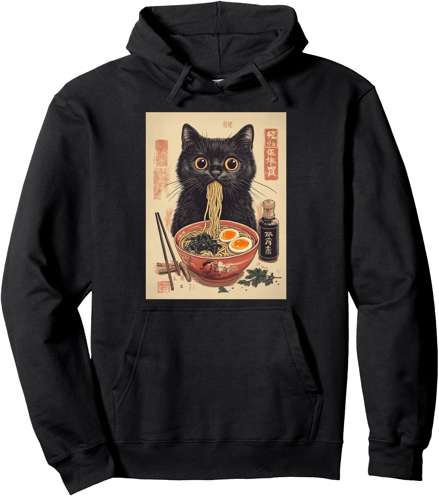 Kawaii Noodle Soup Anime Japanese Ramen Cat Girl Pullover Hoodie
