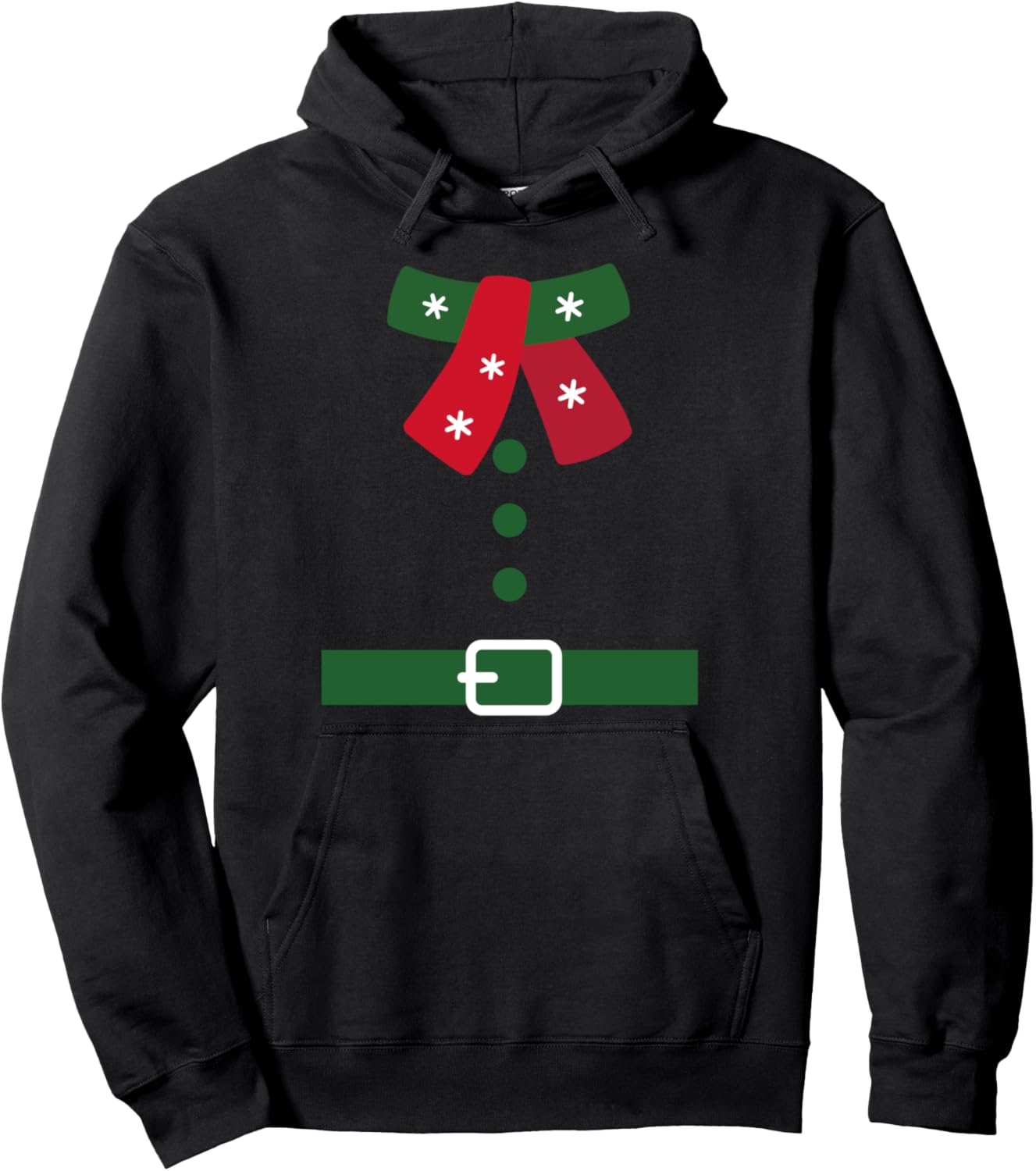 Christmas Black Tie NYE 2024 Dress Up Winter Necktie Xmas Pullover Hoodie