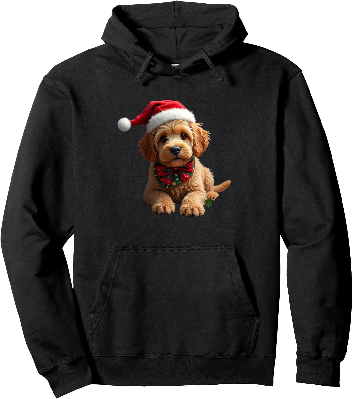 Christmas,labradoodle,festive,puppy,puppies,cute dogs. Pullover Hoodie