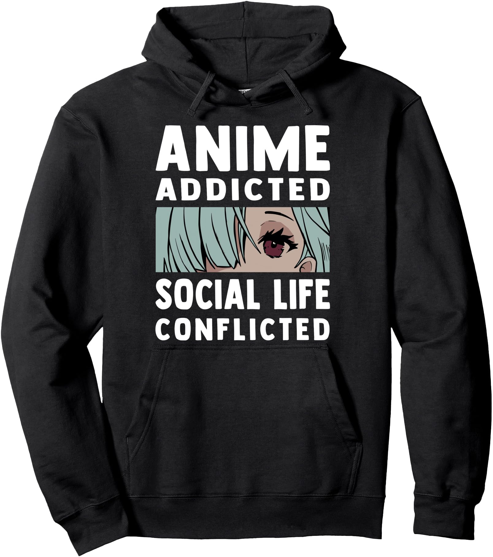 Anime Addicted - Social Life Conflicted - Otaku Anime Lover Pullover Hoodie
