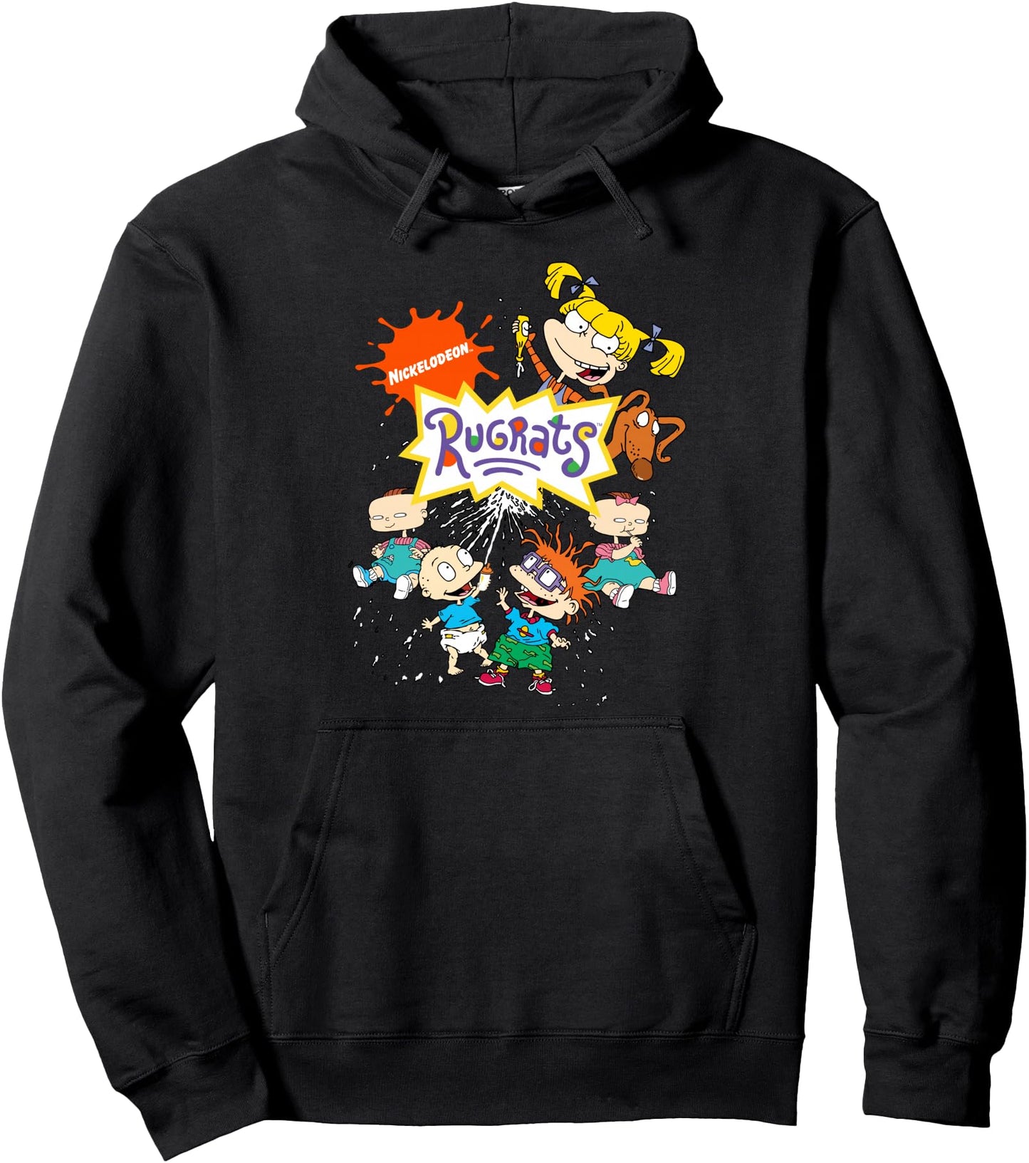 Rugrats Logo With Nick Logo And Rugrats Characters Pullover Hoodie