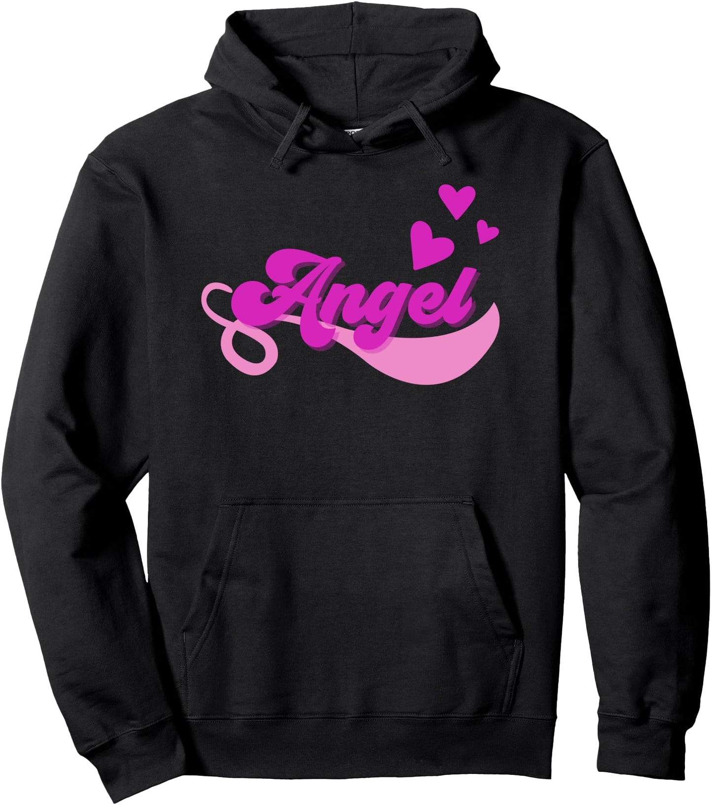 Cute Angel y2k Aesthetic pink hearts - Word Angel - Anime Pullover Hoodie