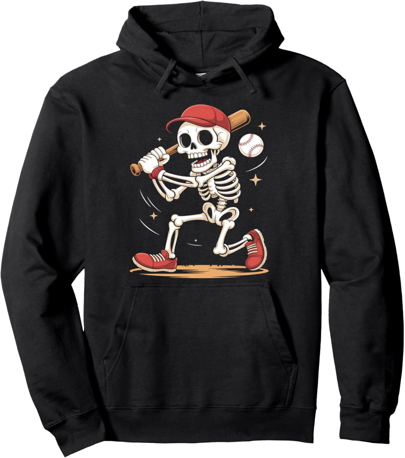 Skeleton Baseball Halloween Costume Funny Men Boys Kids Tee Pullover Hoodie