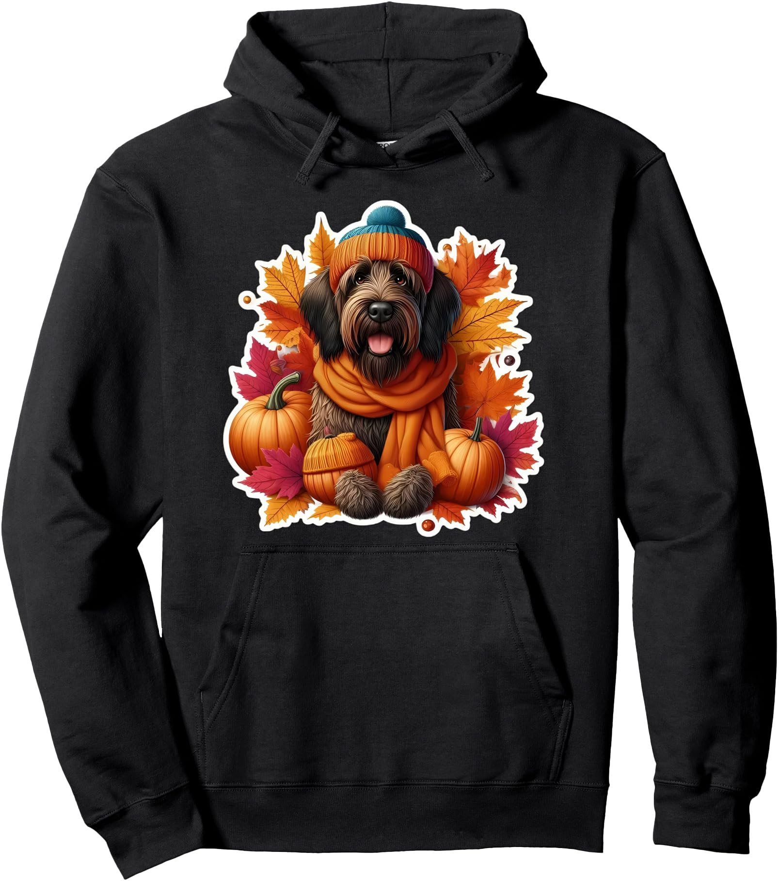 Autumn Fall Wirehaired Pointing Griffon Dog Owner Vintage Pullover Hoodie
