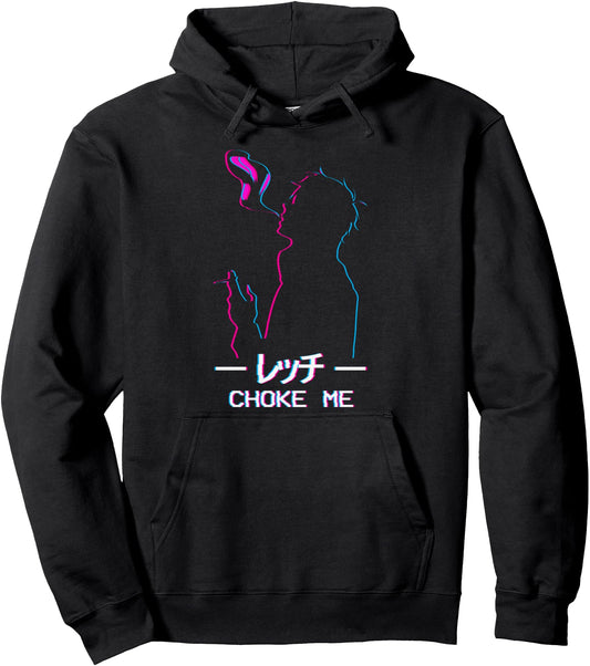 Choke Me Sad Anime Boy Soft Boy Vaporwave Aesthetic Eboy Pullover Hoodie