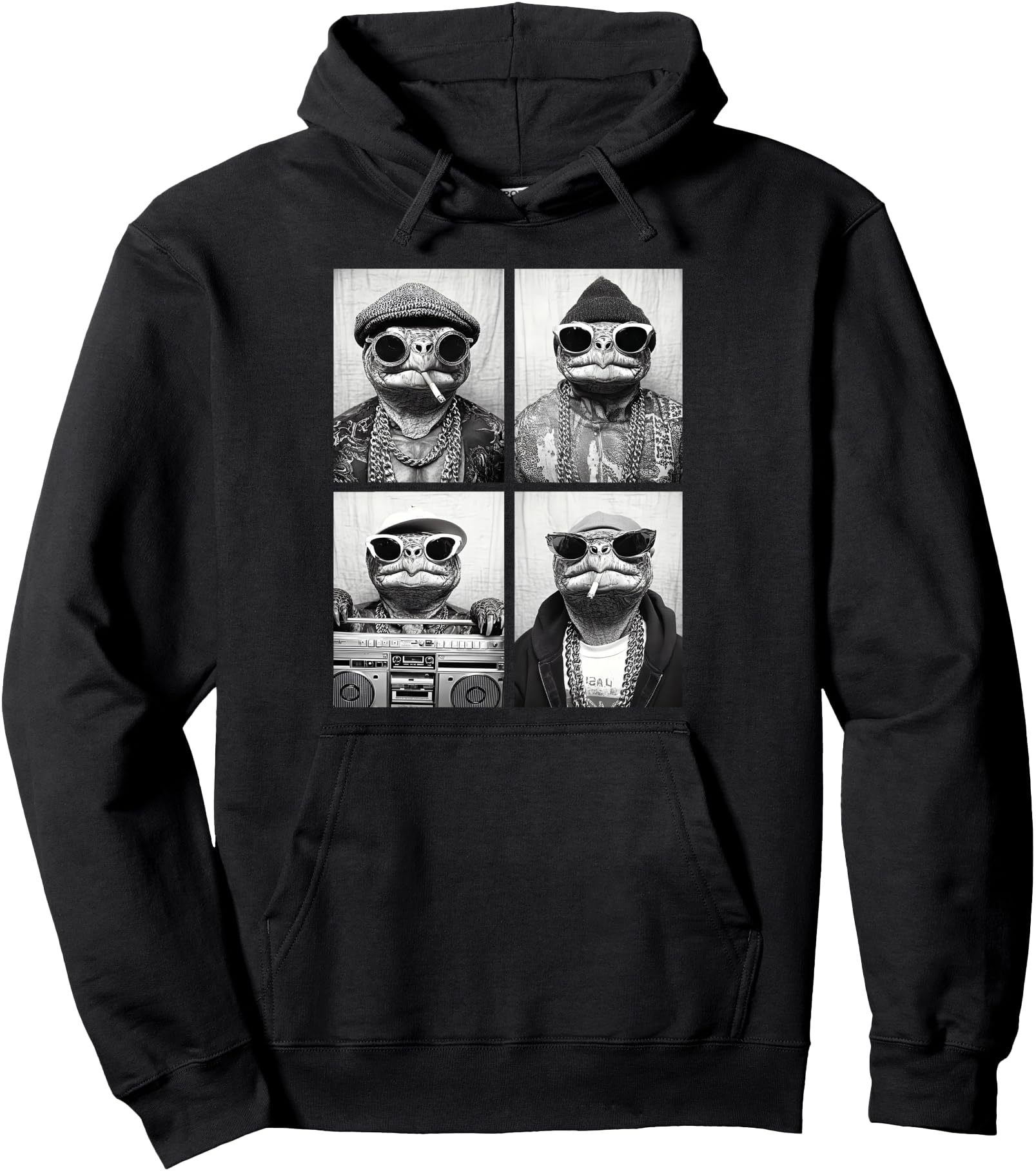 Funny Gangster Tortoise Hip Hop Rapper Urban 90s Pullover Hoodie