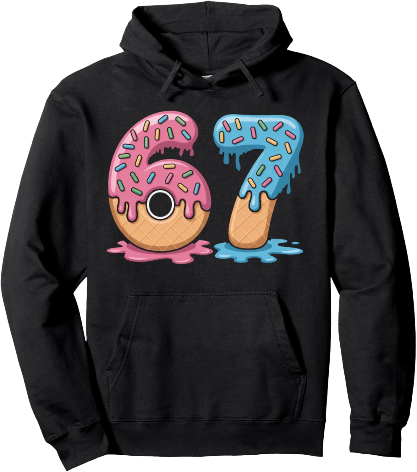 Ice Cream 67 Number 67th Sports Player Ice Cream Drip Pullover Hoodie