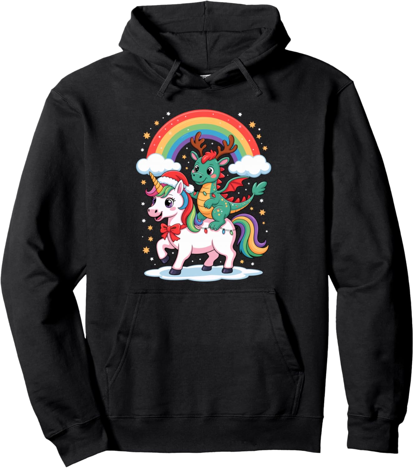 Dragon Unicorn Rainbow Dragons Pullover Hoodie