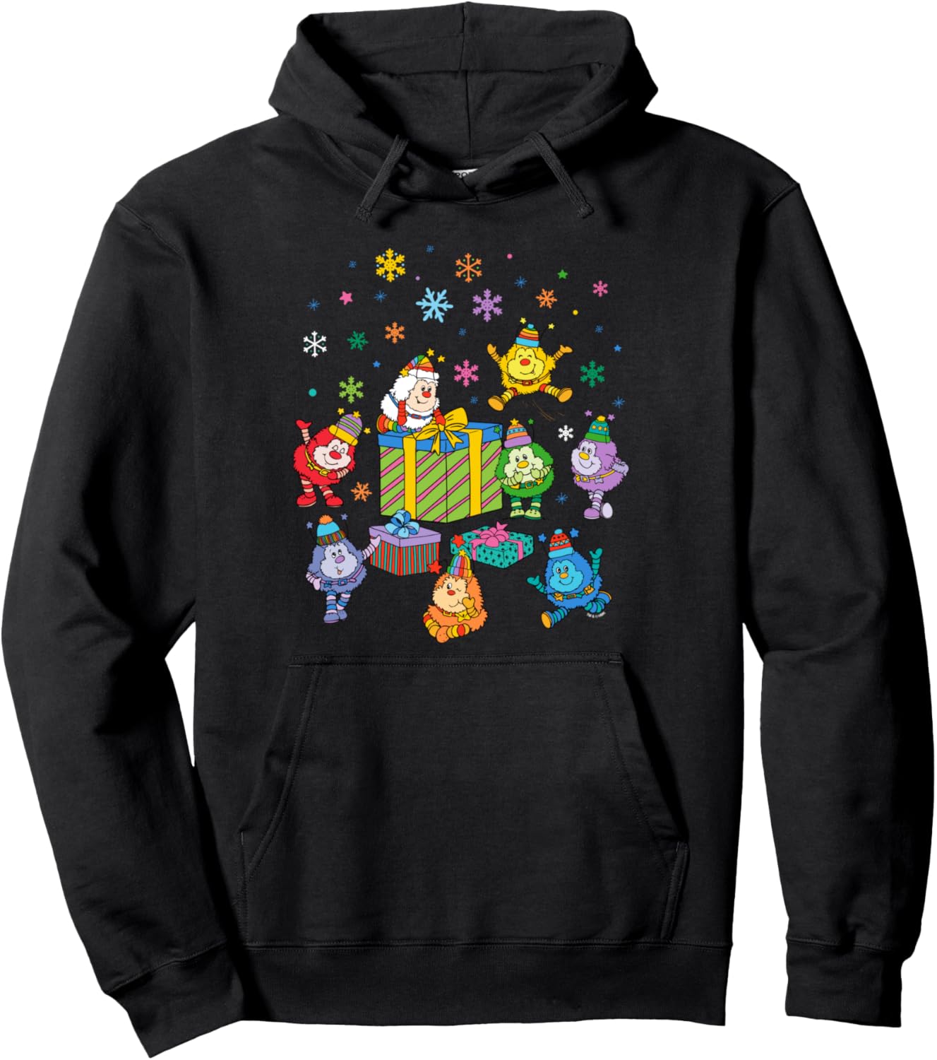 Rainbow Brite Christmas Colorful Sprites Celebrating Pullover Hoodie