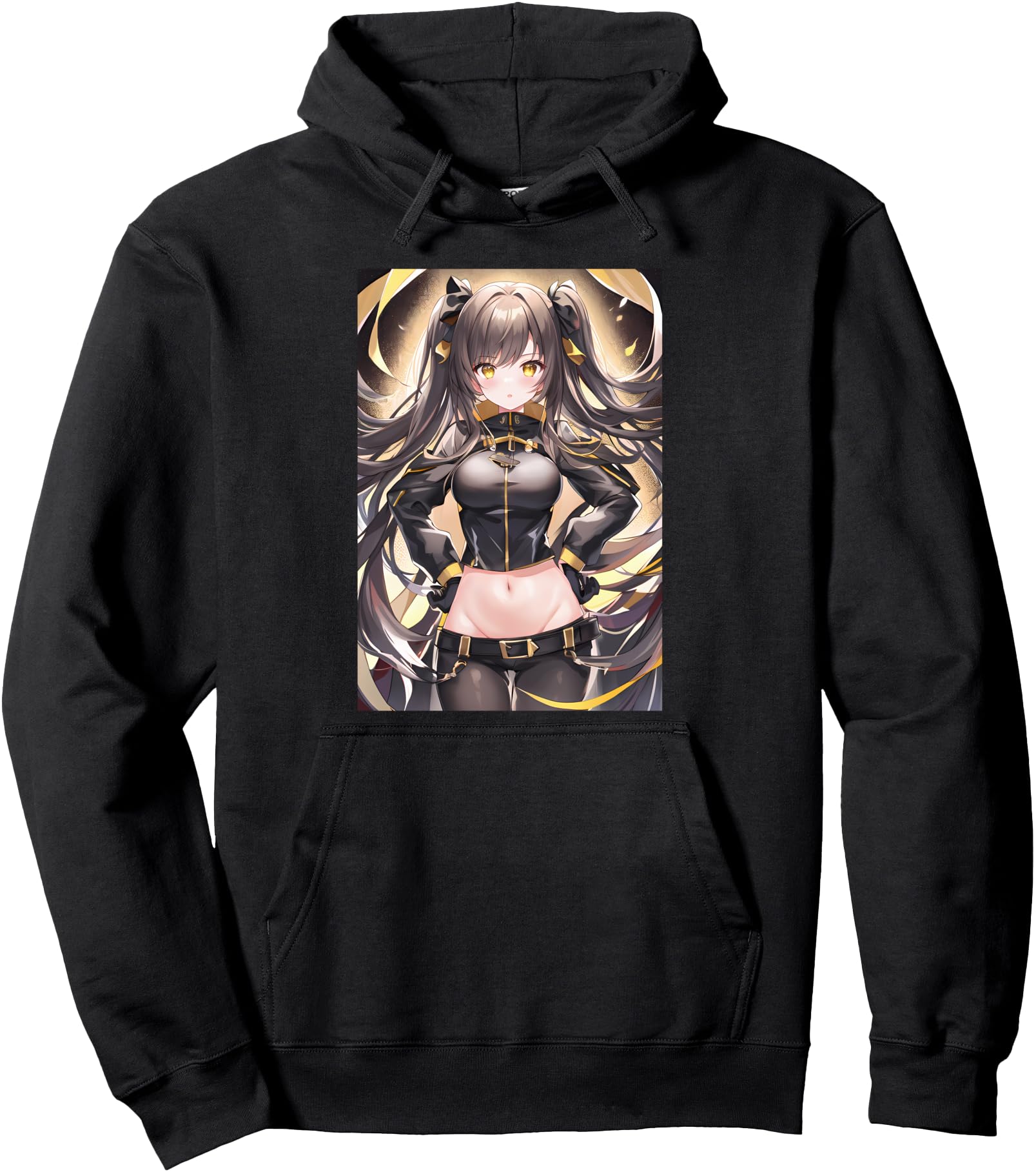 Cute Black Haired Anime Girl Pullover Hoodie