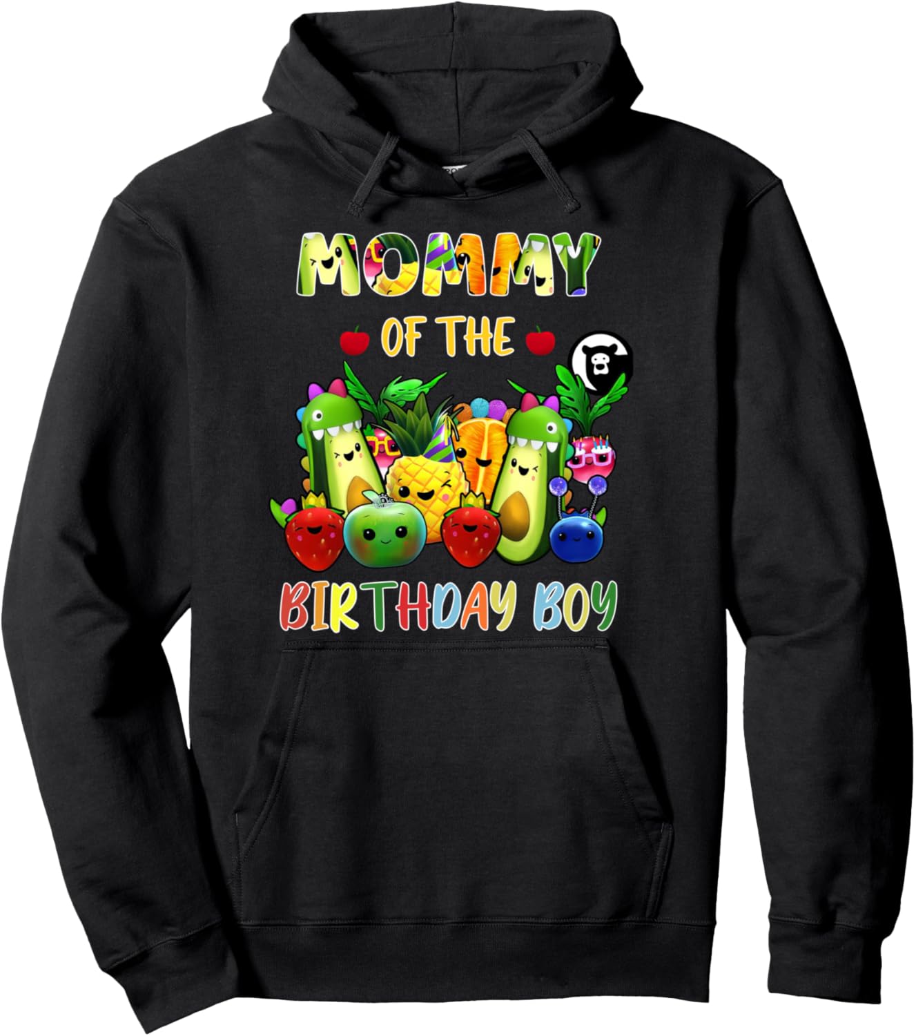 Mommy Of The Birthday Boy Family Fruit Birthday Hey Bear Pullover Hoodie