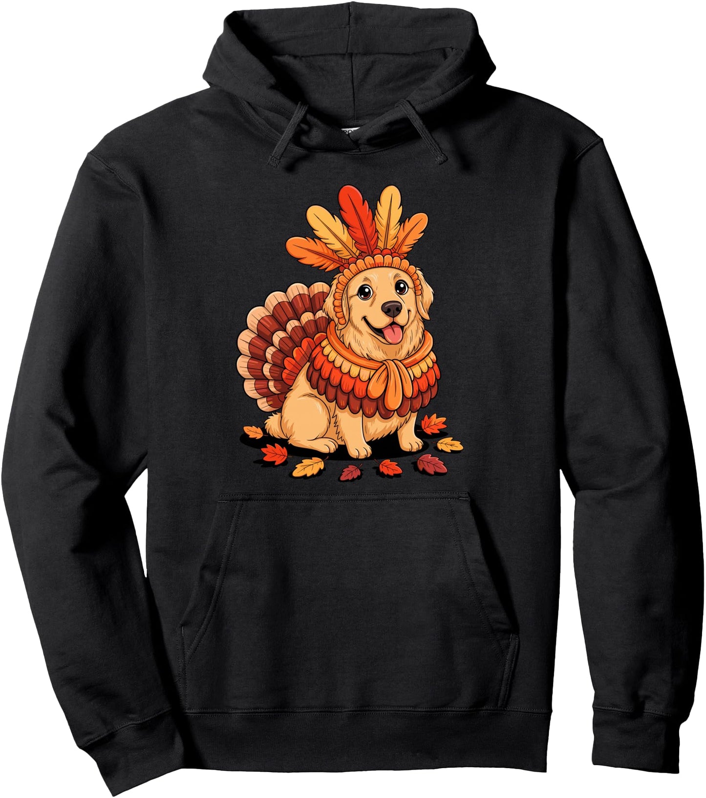 Thanksgiving Turkey Golden Retriever GR Goldie Pullover Hoodie