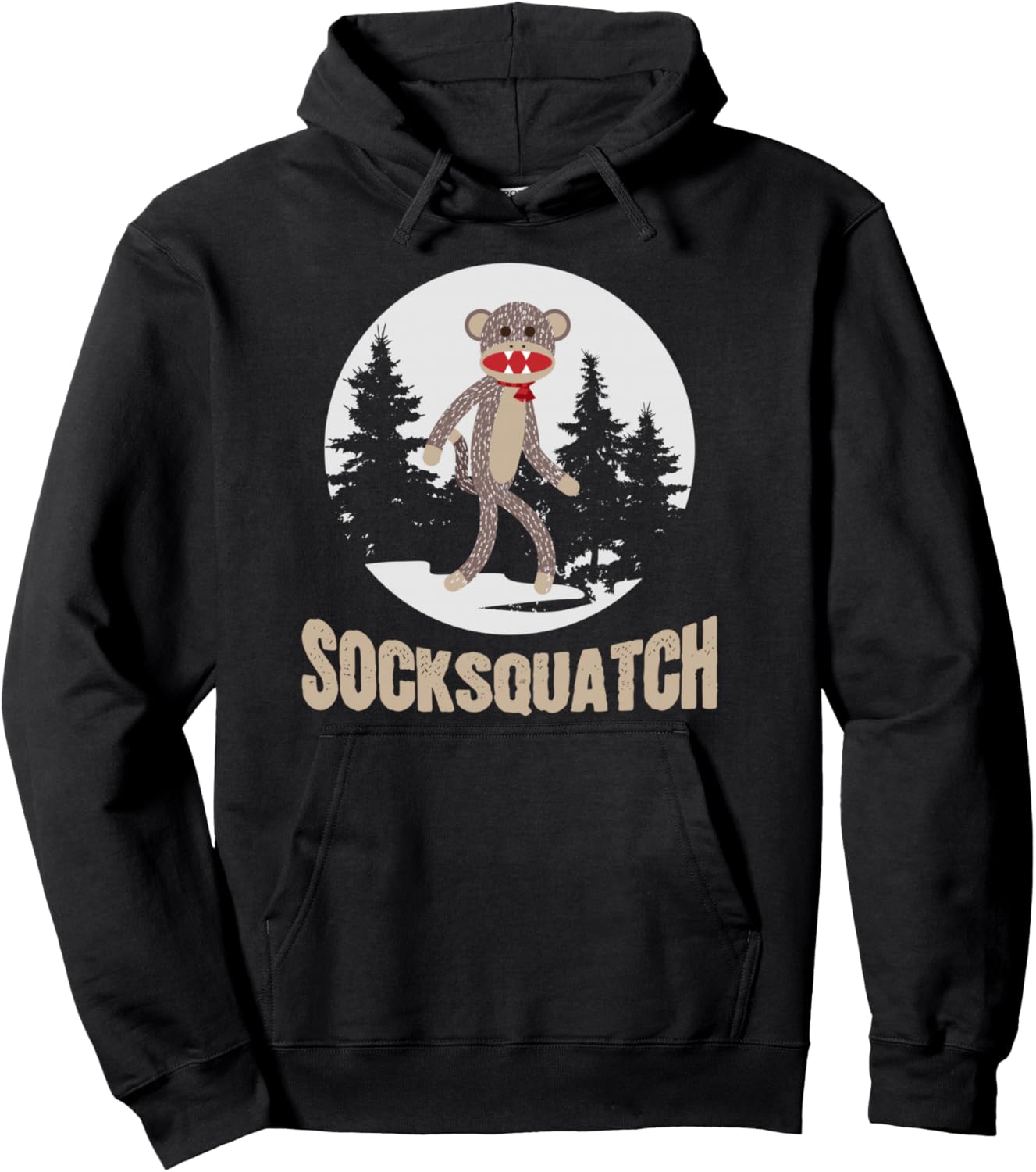 Funny Bigfoot Sighting Sock Monkey Sasquatch Socksquatch Pullover Hoodie