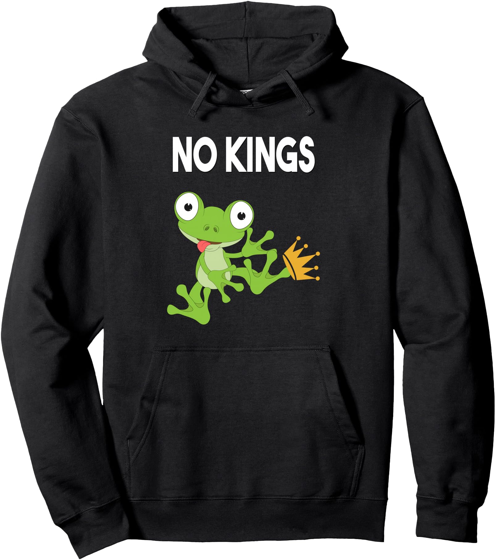 Funny Portland Frog Protest No Kings Funny America Design Pullover Hoodie