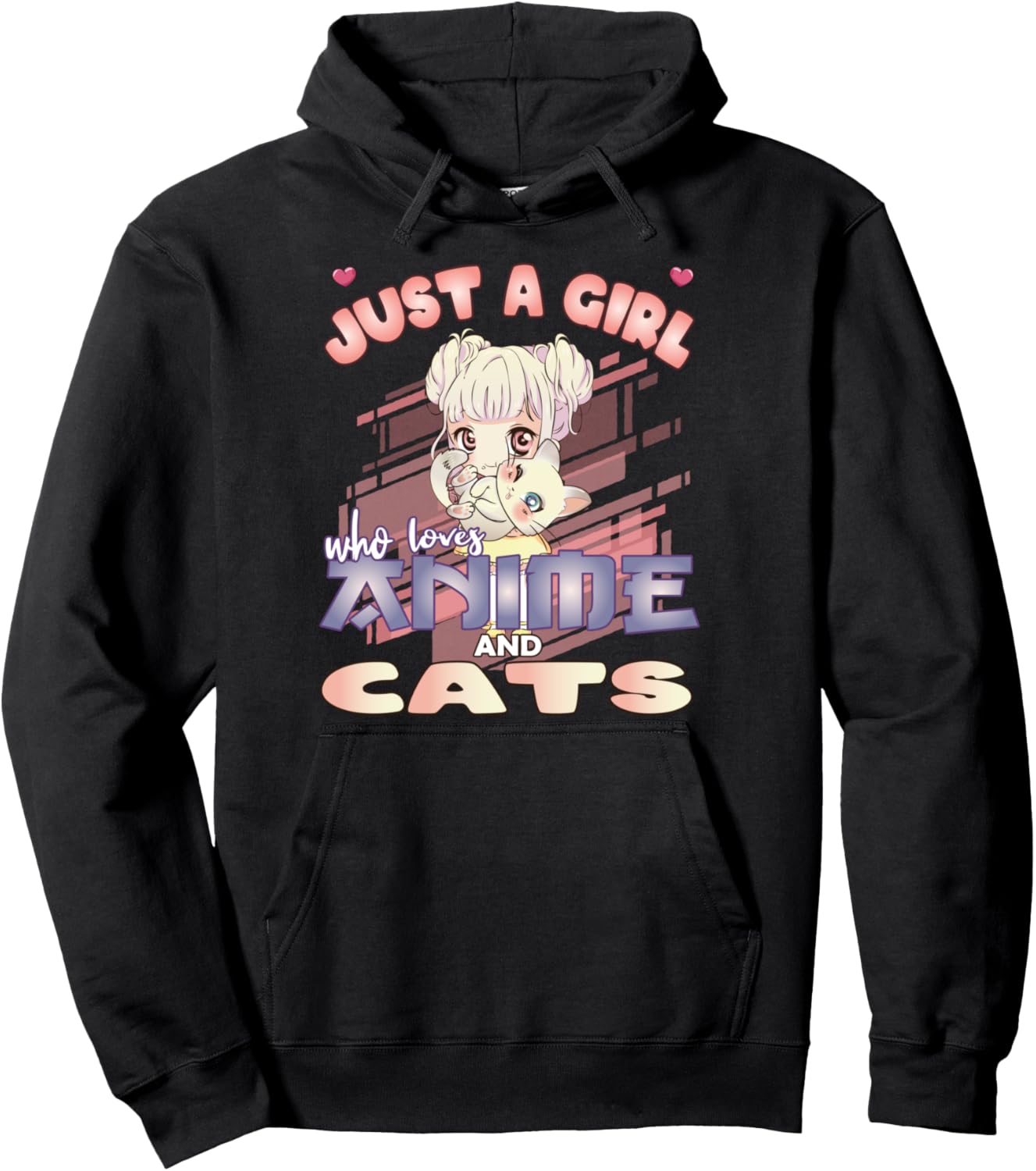 Just a Girl who Loves Anime and Cats Lover for Teen Pullover Hoodie