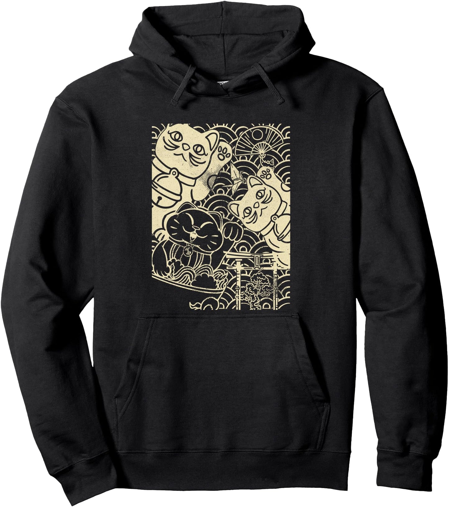 Lucky Cat Maneki-Neko Japanese Good Luck japan life Pullover Hoodie